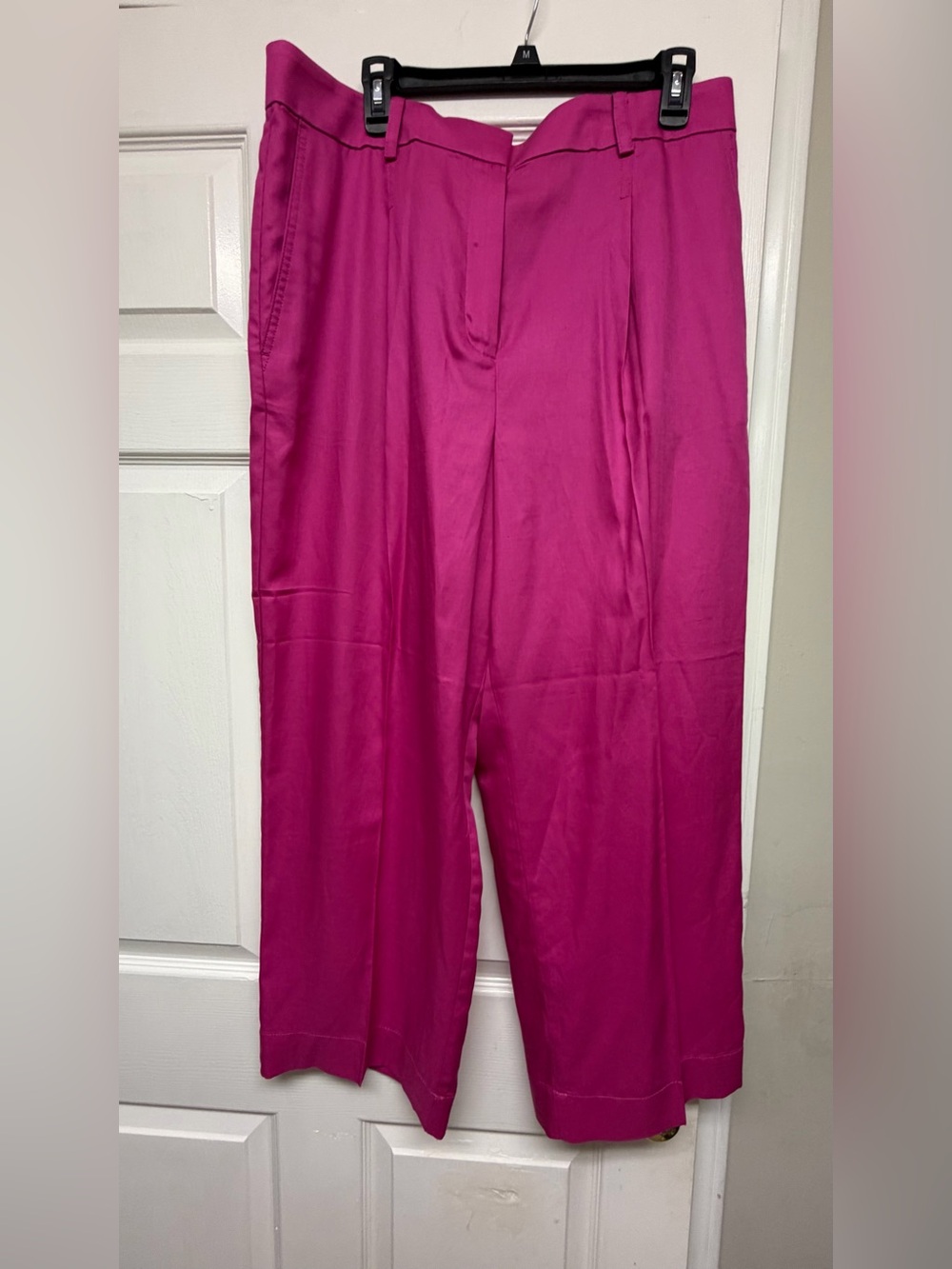 Ann Taylor Hot Pink Wide-Leg Cropped Pants